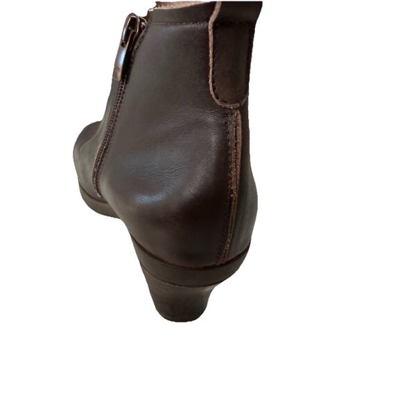 El Naturalista Women’s Size 9.5 Leather Zip Heeled Ankle Boots Brown Boho Chic - Picture 7 of 10